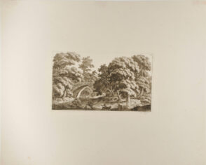 Landscape with Small Pond and Stone Bridge