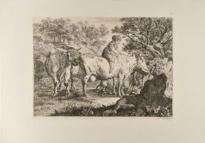Landscape with Steer and Two Cows, One Ridden by a Boy