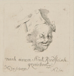 Nach einen stuck rindfleisch gezeichnet