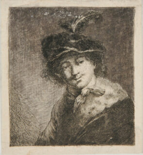 Bust of a Young Man, Wearing Cap with Two Feathers