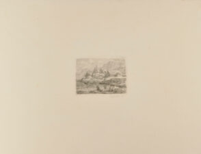 Landscape with Sailboat and Man Fishing