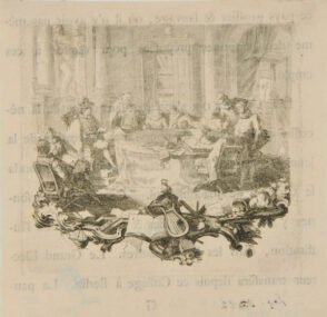 Vignette with People Seated Around a Table