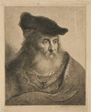 Old Man with Beard, Wearing a Flat Cap and Chain