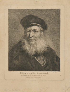 Plate 1 from the series “Têtes d’après Rembrandt du cabinet de S. Alte Electorale de Saxe”
