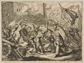 Soldiers Attacking a Fortified Town