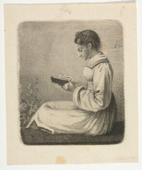 Thirteen-Year-Old Claudine Brentano Reading a Pocket Book
