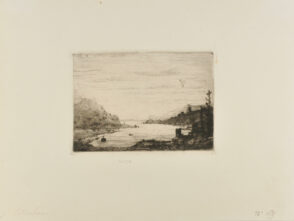 River Landscape with Mountainous Banks