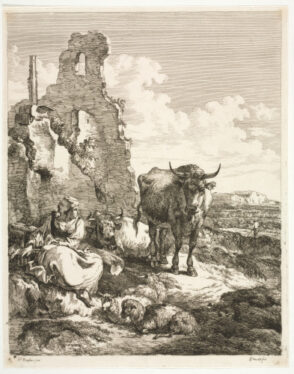Landscape with Woman and Cow
