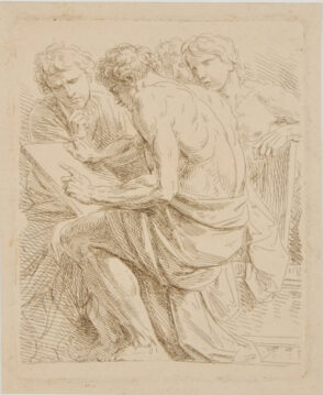 Four Young Men Studying