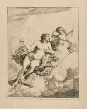 Venus, with Cupid, on a chariot pulled by doves