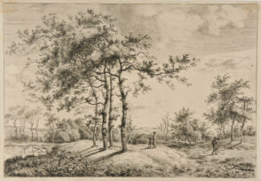 Landscape with Group of Four Trees in Center