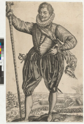 Officer Resting on a Halberd