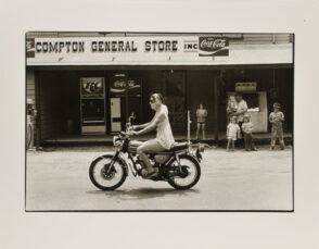 Woman on Motorcycle, Compton.