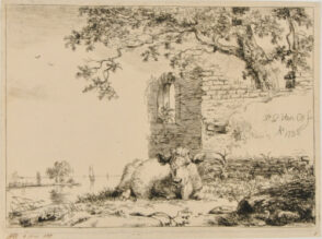 Scene with Ruins and Cow in Foreground