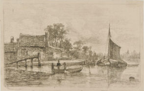 River Landscape with Sailboat