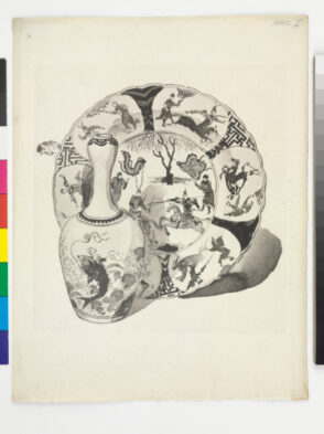 Plate XVI from the book “A Catalogue of Blue and White Porcelain forming the collection of Sir Henry Thompson (London: Elllis and White, 1878)”