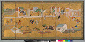 Six-Panel Screen with New Year’s Scene