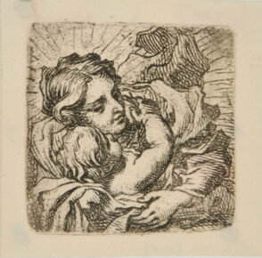 Virgin, with Floating Draperies, Embraced by Child