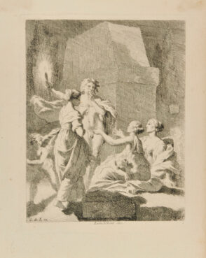 Man with a Torch near a Sarcophagus