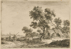 The Three Peasants on a Knoll Outside a Hamlet