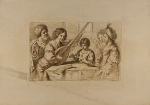 Girl playing a lute
