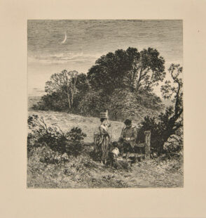 Moonlight Landscape with Peasants at a Stile