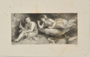 Genius on a Cloud Appearing to a Young Man Writing