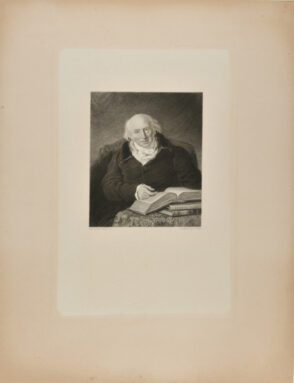 Portrait of an Old Man Sitting at a Table with Books