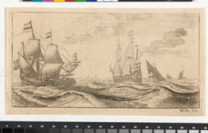 Two Warships under Sail