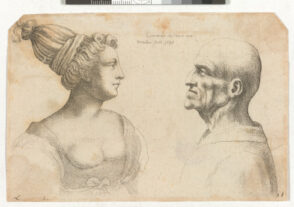 Heads of a Young Woman and an Old Man Facing One Another