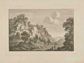 Cliffs with Cottages Below