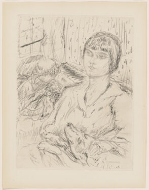 Portrait of a Young Girl with a Dog