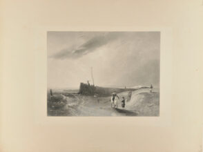 Marine, with Men on Seashore