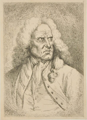 Portrait Head of an Old Man with Long Curly Wig