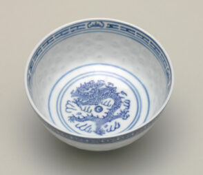 Bowl Stenciled-Decorated with Dragon and Pearl