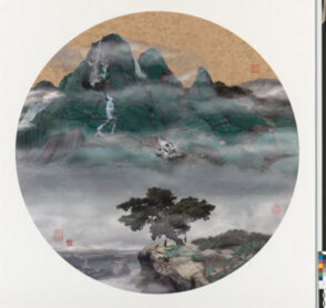 Yaolu’s new Landscape I-06 View of waterfall with rocks and pines