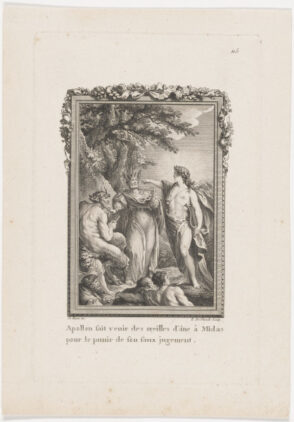 Apollon Fait Venir des Oreilles d’âne à Midas / Pour le Punir de fon Faux Jugement
